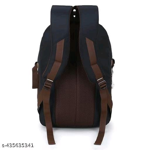 Black and Brown Polyester Casual Backpack