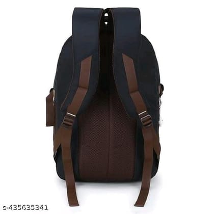 Black and Brown Polyester Casual Backpack