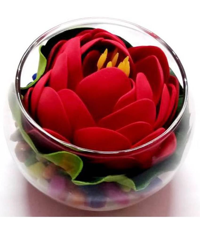 Green plant indoor Lotus Multicolour Flowers With Pot - Pack of 1