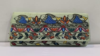 Kalakrishta Clutch - Khadi Cotton Green