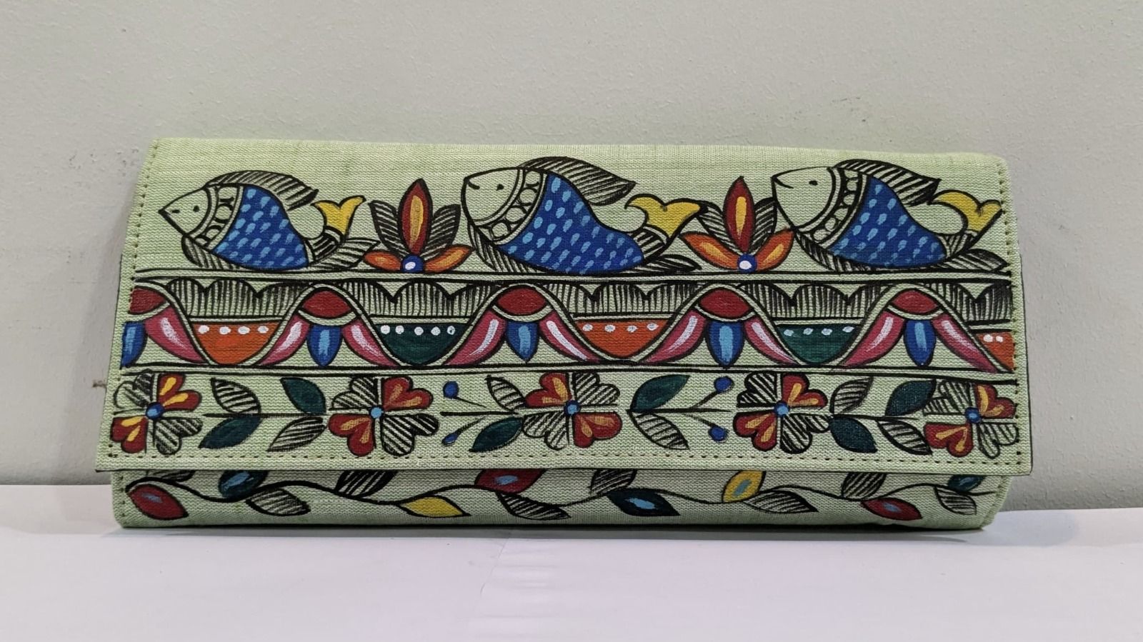 Kalakrishta Clutch - Khadi Cotton Green