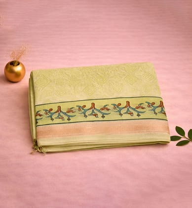 Gond Art Block Print Maheshwari Saree – Heritage Tribal Motif Gond Art Block Print Maheshwari Saree – Heritage Tribal Motif