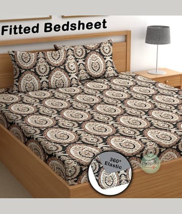 CG HOMES Microfibre 1 Double Fitted Bedsheet with 2 Pillow Covers ( 220 cm x 220 cm ) , Gray