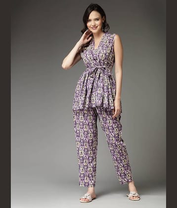 Stylum Women Embellished Top With Trousers Co-Ord Set ( Pink )