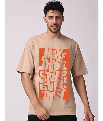 Veirdo Pack of 1 Cotton Oversized Fit Men's T-Shirt ( Beige )
