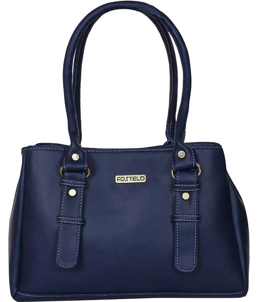 Fostelo -   Blue Faux Leather Shoulder Bag