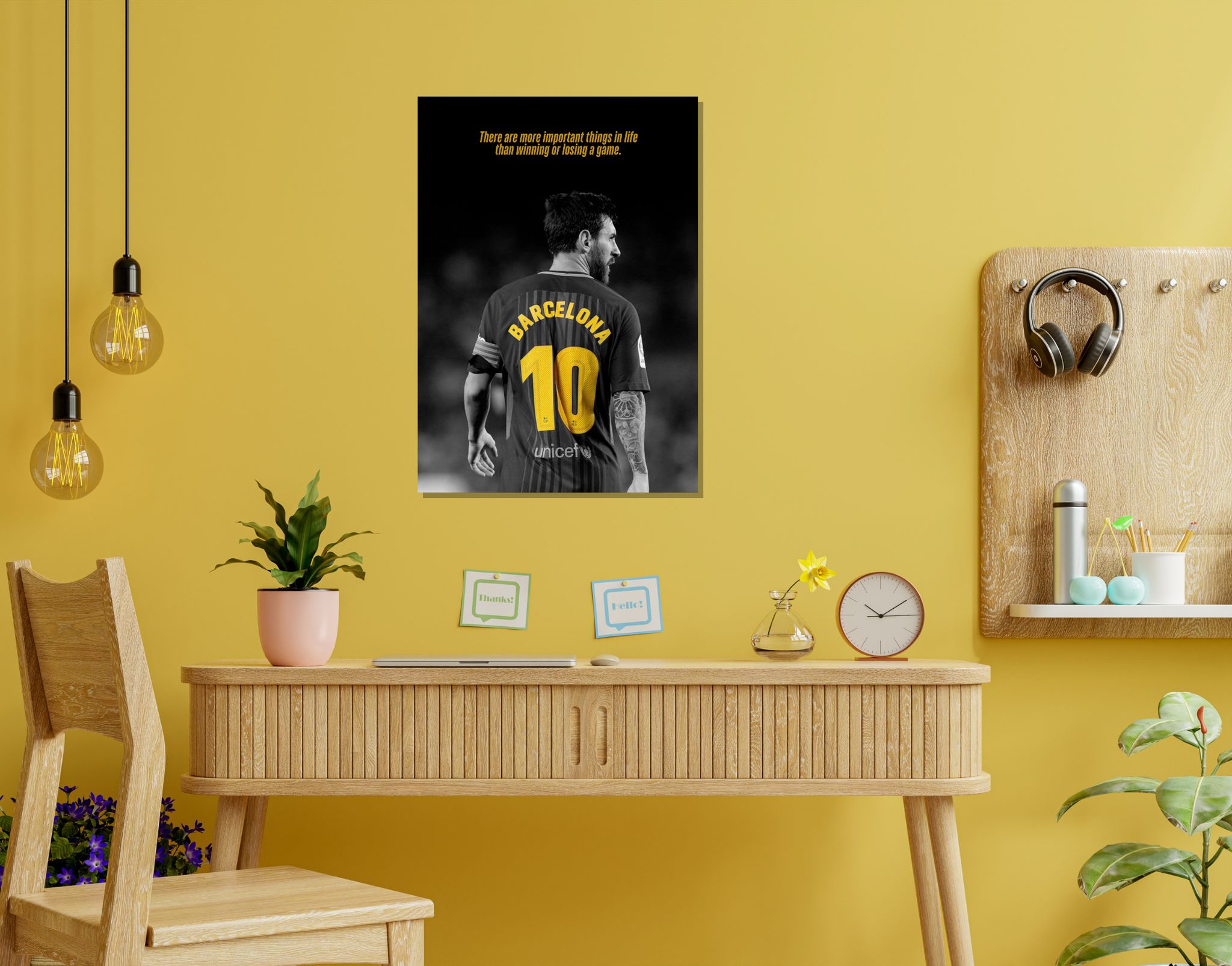"Barcelona 10:Messi "- Shiny & Sturdy Metallic Poster  Art That Pops & Sticks-A3