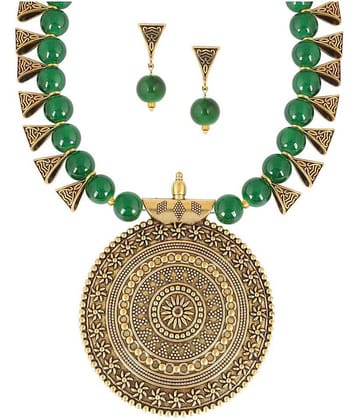 Sunhari Jewels Gold Alloy Necklace Set ( Pack of 1 )