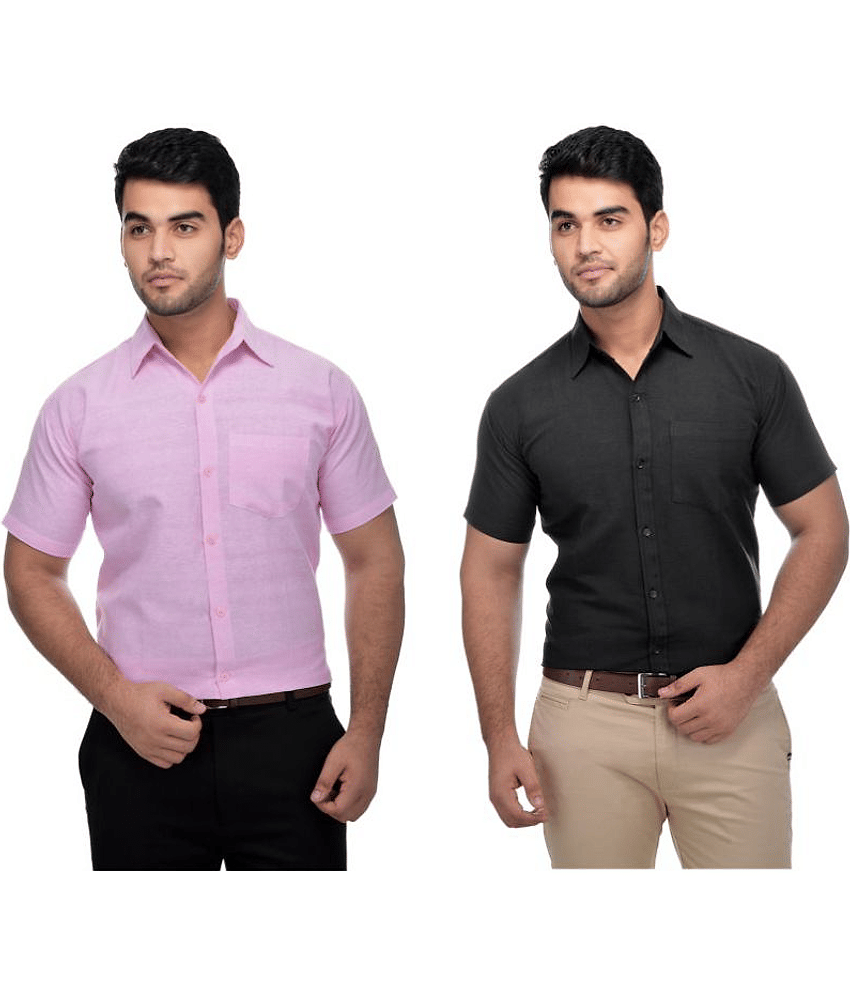 DESHBANDHU DBK Cotton Regular Fit Half Sleeves Men's Formal Shirt - Multi ( Pack of 2 )