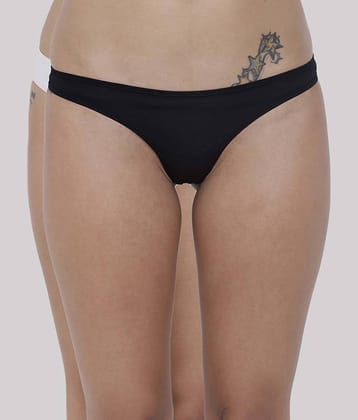 BASIICS By La Intimo Pack of 2 Polyester Solid Women's Bikini ( Multicolor ) BCPSS010B