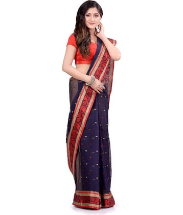 Desh Bidesh Cotton Printed Saree Without Blouse Piece ( Purple )
