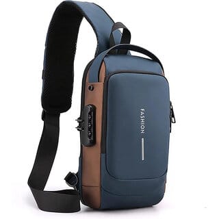 Small 6 L Backpack Stylish Unisex Waterproof Anti-theft Cross Body Bag (Black, Gold)