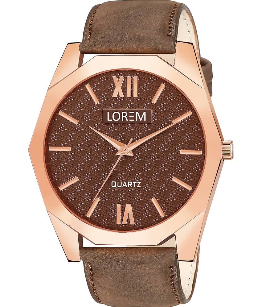 Lorem Tan Leather Analog Men's Watch