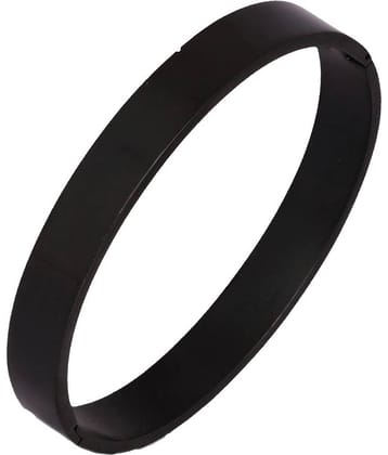 The Jewelbox Surgical Stainless Steel Matte Black Oval Macho Kada Bracelet