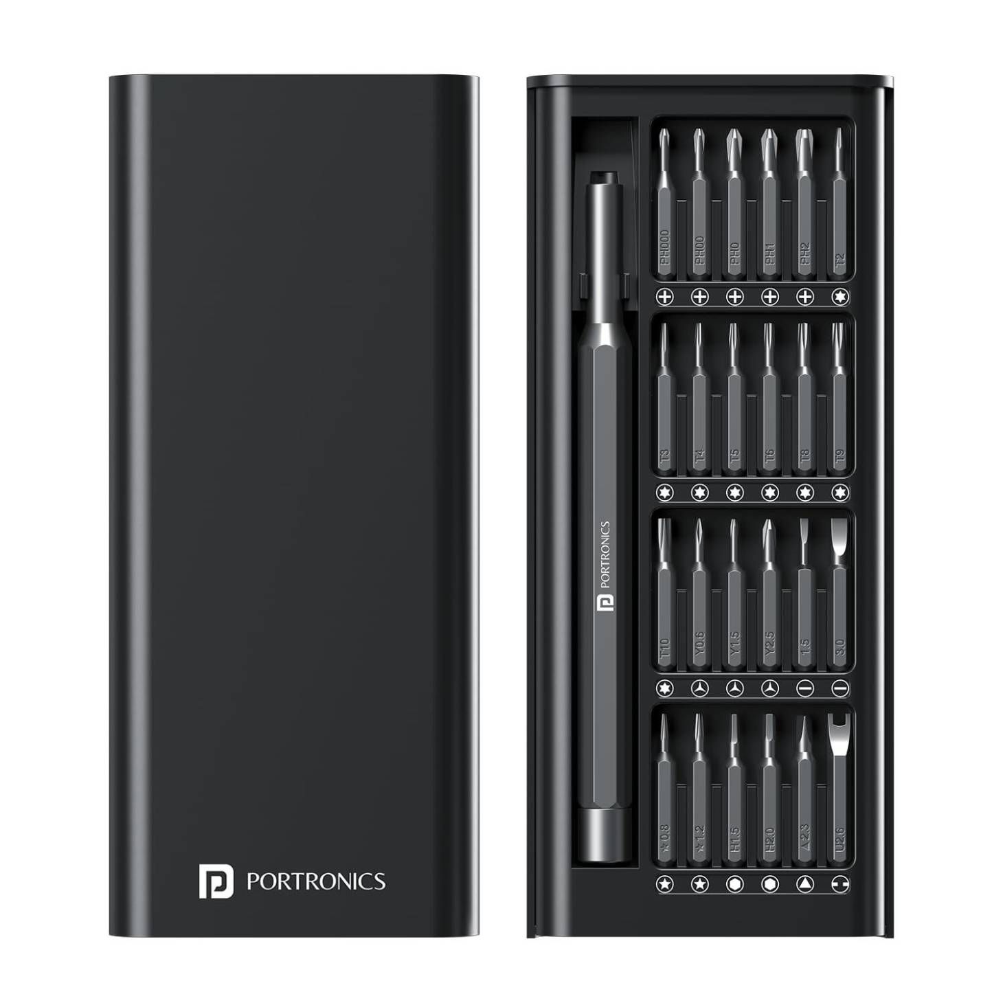 Portronics Bit Box,24-in-1 Screwdriver Kit (Black)
