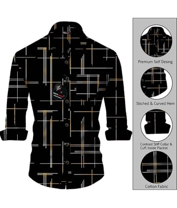 MAN'S SUITUP Viscose Regular Fit Printed Full Sleeves Men's Casual Shirt - Black ( Pack of 1 )