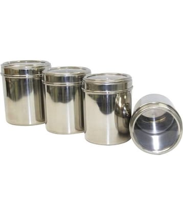 Dynore 450,750,950 ml Steel Food Container (See through)Set of 4 1250 mL