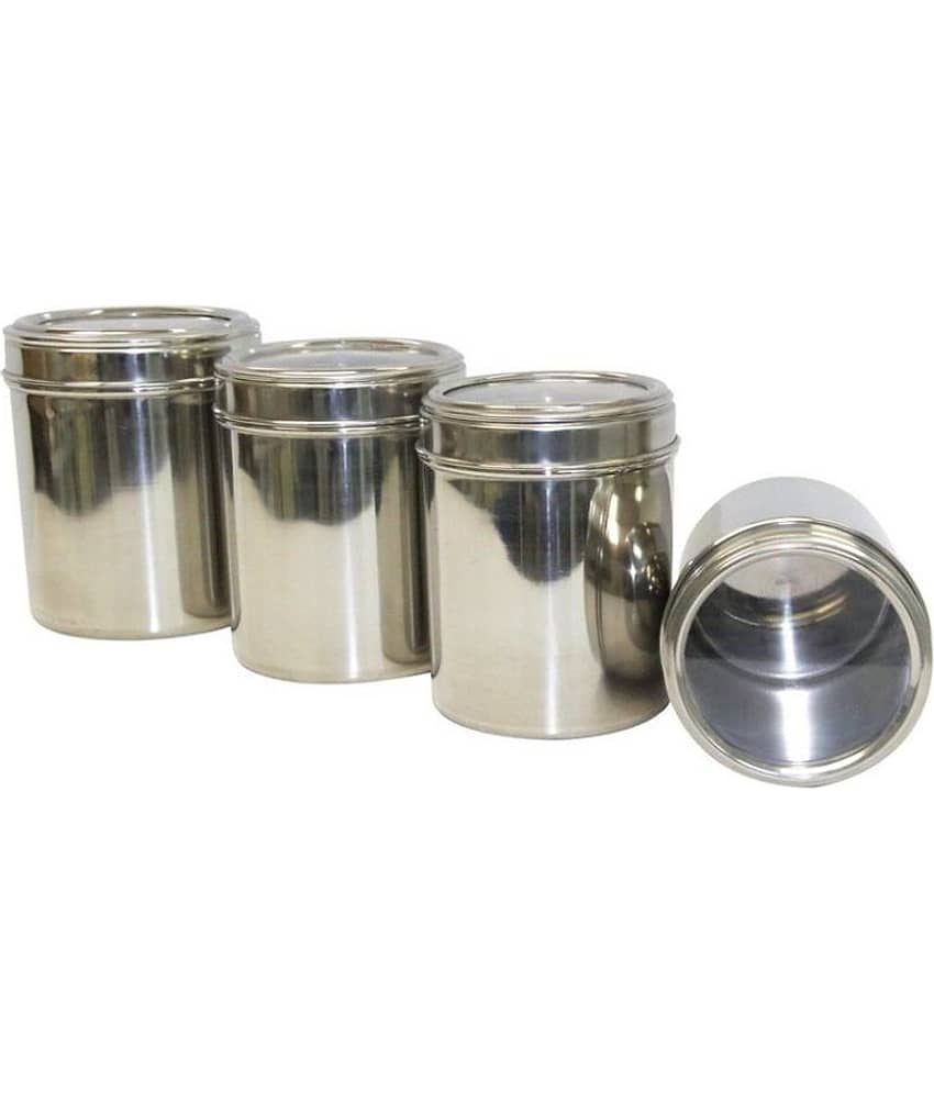Dynore 450,750,950 ml Steel Food Container (See through)Set of 4 1250 mL