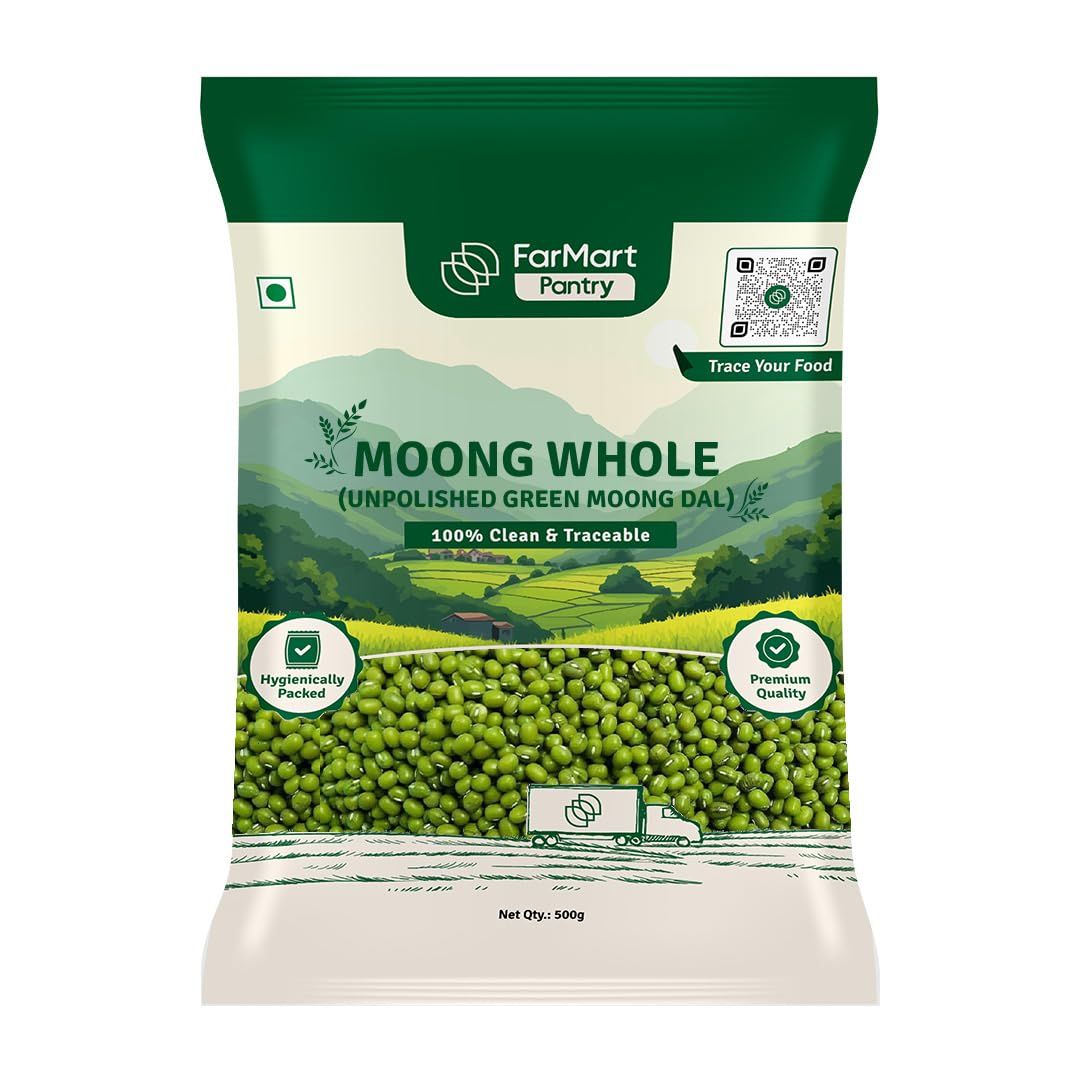 FarMart Pantry Moong Whole | Pure & Unpolished | Protein-Rich & Wholesome | 500g