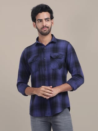 Premium Cotton Flannel Shirt With Plaid Pattern-S-38