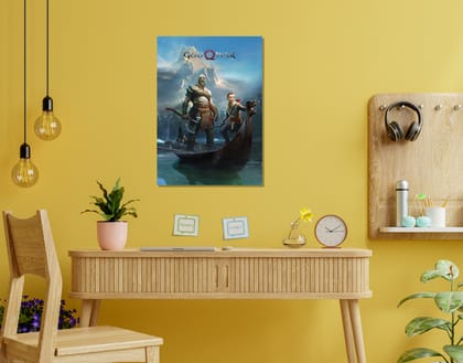 "GOD OF WAR: ATREUS & KRATOS GAMING"- Shiny & Sturdy Metallic Poster  Art That Pops & Sticks (Literally!)-A3