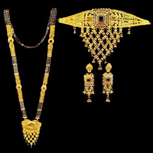 Stunning One Gram Gold Necklace Set Combo with Earrings New Trends