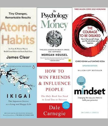 Atomic Habits + Psychology of Money + Ikigai + How To  Win Friends Influence People + The Courage To Be Disliked + Mindset