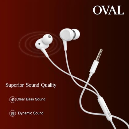 WALTA ELITE Oval in-Ear Wired Earphone with Mic (White)