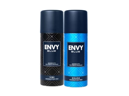 Envy (Vibe + Exude) Deodorant Spray For Men (Pack of 2) - 165ml Each