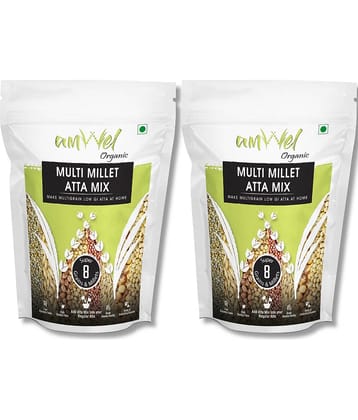 Amwel Multi Millet Atta Mix | 8 Grains | No Wheat | Diabetic Friendly 1.8 kg Pack of 2