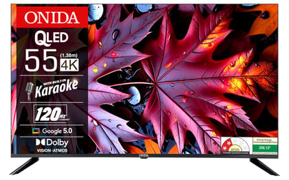 Onida 139 cm (55 inches) Nexg Karaoke Series 4K QLED Smart Google TV Q55UGI120 Onida 139 cm (55 inches) Nexg Karaoke Series 4K QLED Smart Google TV Q55UGI120 - Black / 55 inches