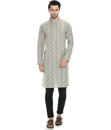 DESIGN TREND Light grey Cotton Kurta Single