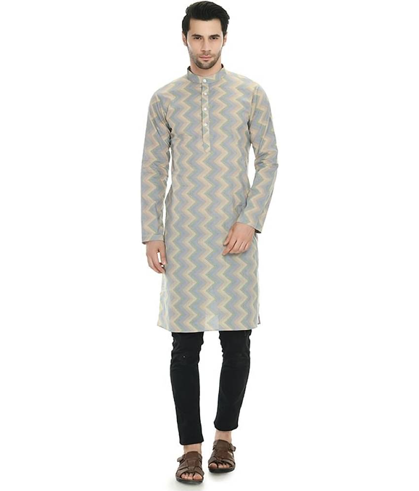 DESIGN TREND Light grey Cotton Kurta Single