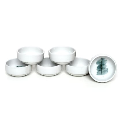 Tablejoy Stackable Dip Bowl Set Of 6 Round White And Black For Dining Table, Home, Restaurant Serving Snack, Sauce, Dips, Microwave And Diswasher Safe, Aesthetic Design, Light Weight And Durable,