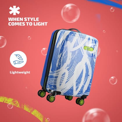 Skybags Abstract Art Wheeled Suitcase - Blue & White_assorted colour