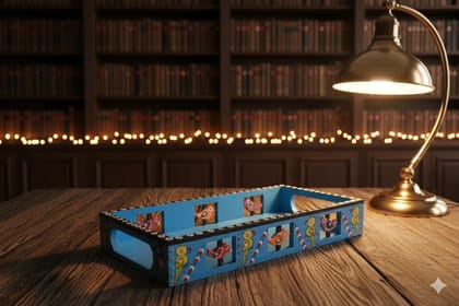 Icrafts Home Décor Exclusive Handmade Wooden Blue Small Tray – Single Piece (L: 25.4 cm × B: 12.7 cm × H: 5.08 cm, Weight: 260 g)