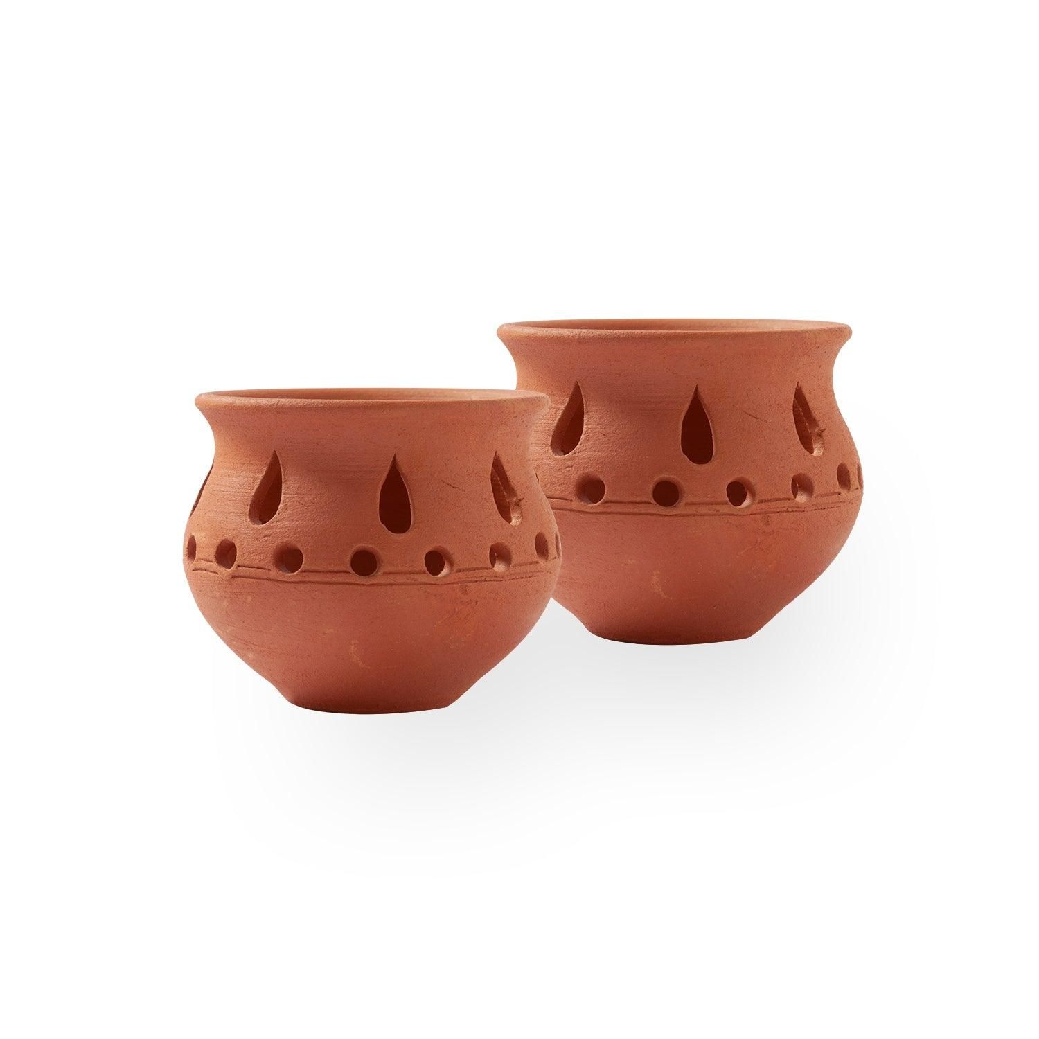 Eyaas Clay Matka Diya Set of 2