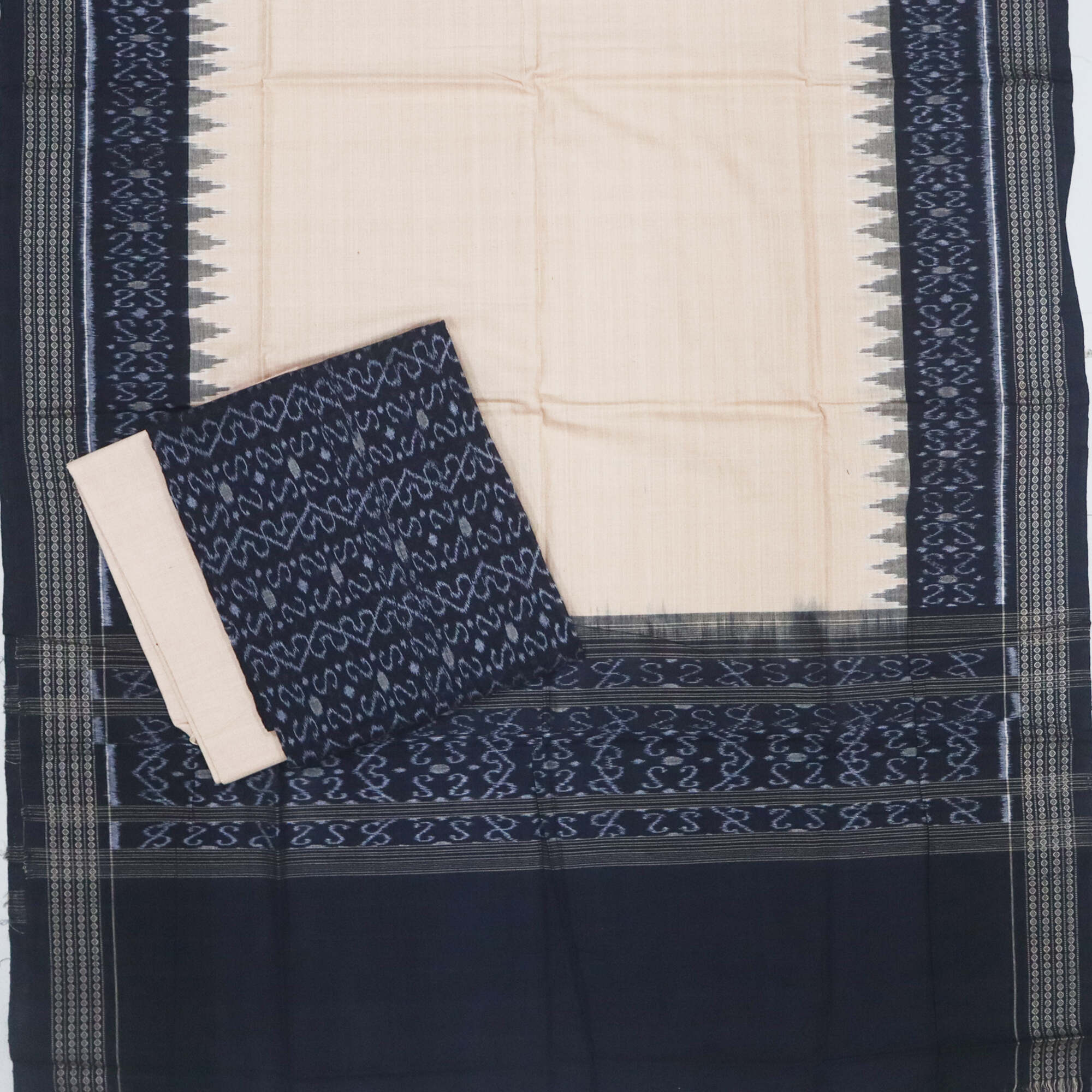 Sambalpuri Cotton Dress Set (Black)