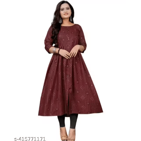 Elegant Maroon Cotton Kurti