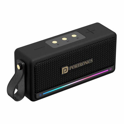 Portronics Harmony Mini 25W HD Premium Portable Bluetooth Speaker with Subwoofer, EQ Adjustment, 6 Hours Playtime, in-Built Mic,TWS Mode,RGB Lights, Bluetooth V5.3, Type C Fast Charging (Black)