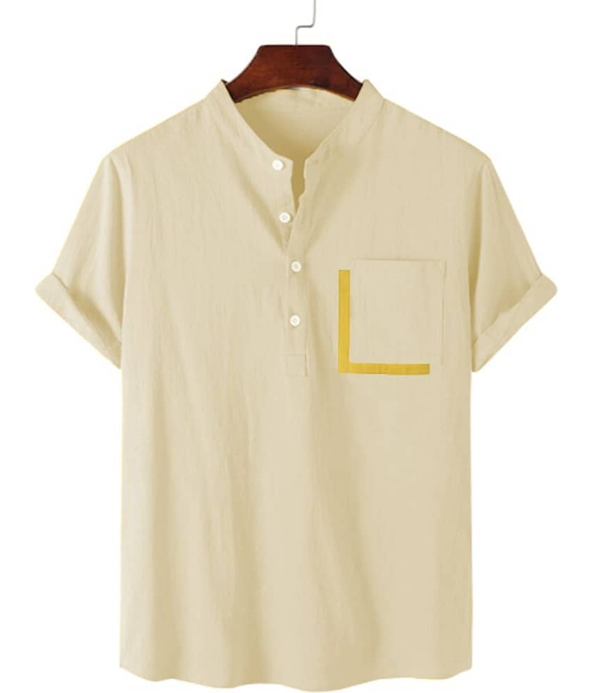 Vida Loca - Beige Linen Slim Fit Men's Casual Shirt (Pack of 1)