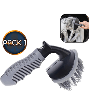 Aksmit  Pack Of 1 Car Cleaning Brush for Tyre Cleaning Liquid Nylon Bristles Perfect for Tire Rubber Car Accessories