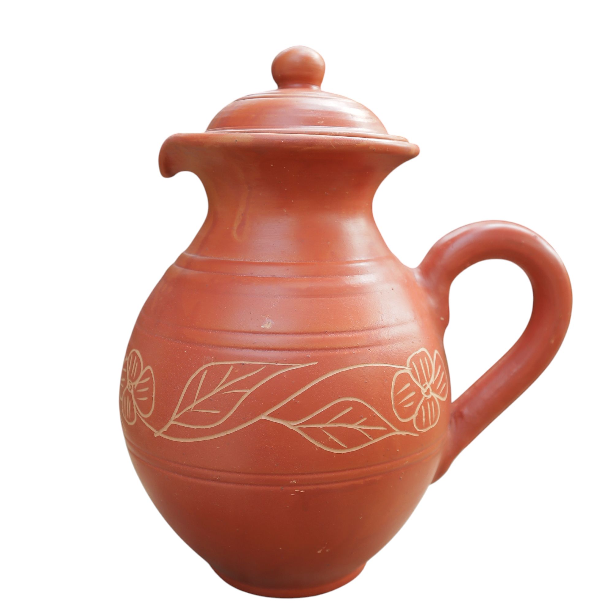 Nature Touch Clay Water Jug for Daily Hydration | Terracotta Pot | Health Benefits | Sustainable & Handcrafted Jug