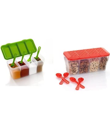 Analog Kitchenware Dal/Masala/Vegetable Plastic Multicolor Pickle Container ( Set of 2 )