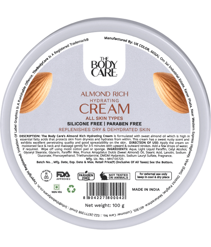The Body Care Almond and Vitamin E infused Cream ( 500g)