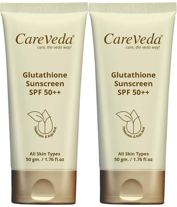 CareVeda SPF 50 Sunscreen Cream For All Skin Type ( Pack of 2 )