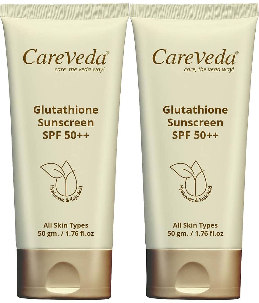 CareVeda SPF 50 Sunscreen Cream For All Skin Type ( Pack of 2 )