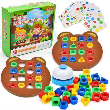 Kidology Geometric Shape and Color Matching Puzzle Board Game with Bell for Kids 3+ Years | Sensory Educational, Fun and Learning Toy for Children | Ideal...