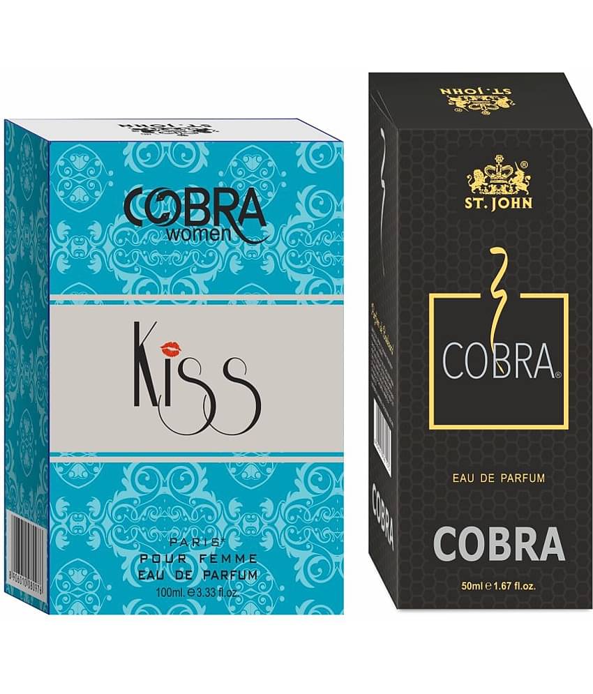 ST.JOHN Cobra Kiss 100ml & Cobra 50ml Long Lasting Perfume For Men 150ml- Pack of 2