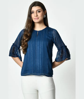 ALL WAYS YOU Women's Chiffon Regular Top ( Blue )
